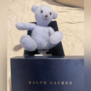 Ralph Lauren Cashmere Cable Knit Teddy Bear - light blue
